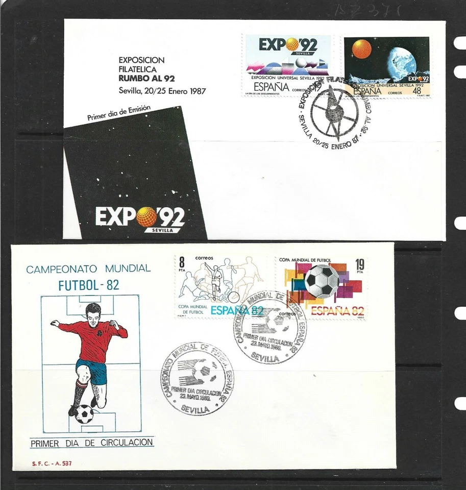 España Mundial Futbol 82 y Expo 92 Sobres año 1980-87 (FK-163) - Imagen 1 de 1
