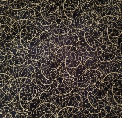 "Sparkle Suede" 100% Woven Cotton BTY P&B Textiles Black Blender Metallic Gold - Image 1 of 3