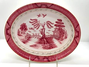 De colección NKT JAPÓN Rojo Doble Fénix Ovalado Borde Dorado Tazón para Servir Verduras 10.25" - Imagen 1 de 6