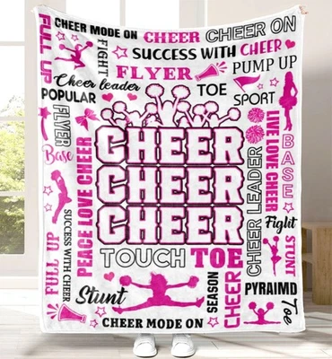Cheer Blanket for Girls Women Cheerleader Gifts Cheer Stuff Throw Birthday Ch... - Image 1 of 4