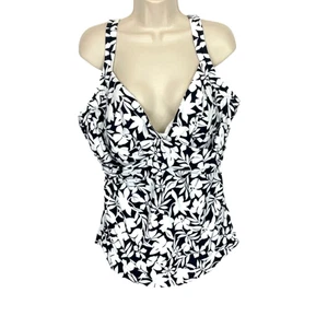 Lands End Tankini Oberteil Gr. 18 DD Mehrfarbig Blumendruck Bügel BH Neu mit Etikett - Bild 1 von 10
