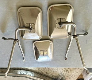 OEM Jeep 1974-83 West Coast Style Stainless Towing Mirrors J10 Honcho Wagoneer - Picture 1 of 17