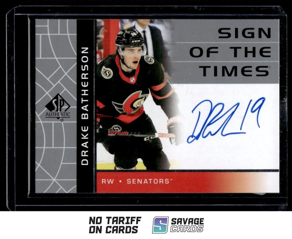 2022-23 SP Authentic Retro Sign of the Times Auto Drake Batherson . #RSOTT-DB - Image 1 of 3