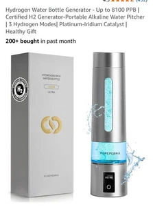 Generador de botellas de agua de hidrógeno - Hasta 8100 PPB | Generador H2 certificado - Por... - Imagen 1 de 3
