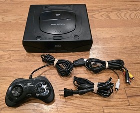 PARTS OR REPAIR Sega Saturn MK-80000A Black Console With Controller And Cords