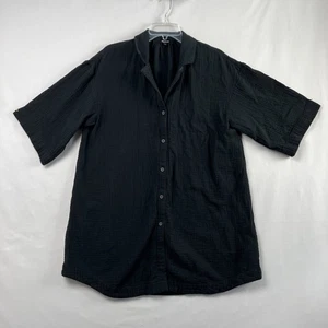 Madewell Kleid Gr. Small Gaze Etuikleid schwarz Freizeit Knopfleiste Baumwolle Relaxed - Bild 1 von 10