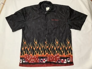 Las Vegas Shirt Mens 2XL Black Flame Dice Playing Cards Poker Casino Graphic - Picture 1 of 8