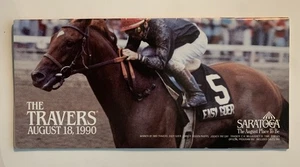 1990 Travers Stakes Program at Saratoga Rhythm Craig Perret Jockey - Picture 1 of 2