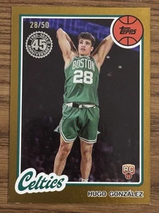 2025-26 Topps Hugo Gonzalez Gold /50 Rookie RC 1980 #28 Jersey Number! - Bild 1 von 2