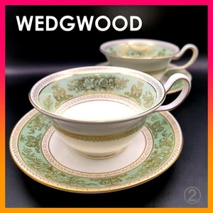 Wedgwood Columbia Sage Green Cup & Saucer, Peony, 2 pcs. - Picture 1 of 16