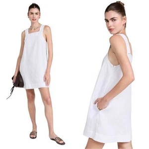 madewell embroidered tank mini dress in linen eyelet white nq595 women size 4 - Picture 1 of 5