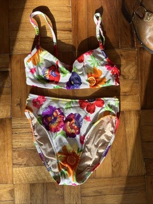 Vintage 80s/90s Floral High-Waisted Bikini by Illusions! - Image 1 of 2