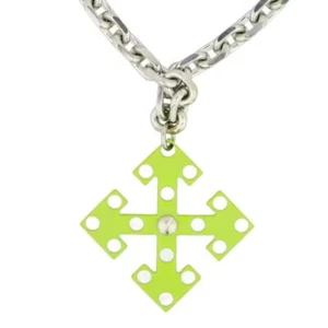 Off-White Arrow Play Bracelet Silver/Green Brass Unisex Lime Green Luxury - Picture 1 of 6