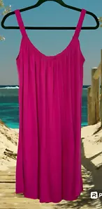 Costume da bagno Venere copricostume raccolto scollo elasticizzato spaghetti strap rosa caldo grande - Foto 1 di 9