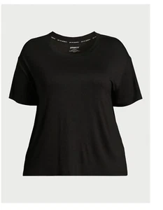 Joyspun Women's Black Short Sleeve Knit Sleep T-Shirt Size XL (16-18) NEW - Picture 1 of 8