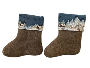 Valenki Russian winter boot decorative liners inserts felt sheeps wool Christmas - Picture 1 of 10