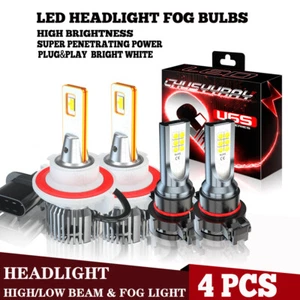 4x LED Headlight Bulbs High/Low Fog Light For Ford Mustang GT500 2007-2012 6000K - Picture 1 of 24