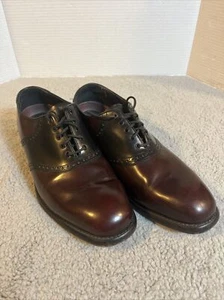Florsheim Hamilton Saddle Oxford Shoes Black Burgundy Leather Men's Size 10.5 D - Picture 1 of 22