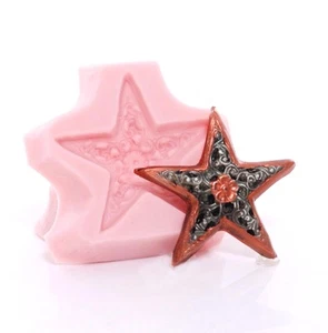Molde estrella de silicona filigrana seguro para alimentos fondant menta artesanía resina polímero arcilla (554 - Imagen 1 de 7