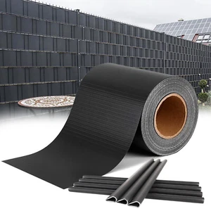 PVC Sichtschutz Streifen Folie Doppelstabmatten Zaun Schutz Rolle Anthrazit Neu - Bild 1 von 24