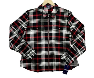 NWT Chaps Ralph Lauren Plaid Zip Up Flannel Jacket Women’s Petite XL - Picture 1 of 4