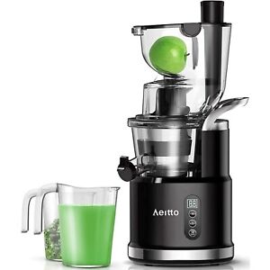 Aeitto Cold Press Juicer: 3.3-in wide, 900ml, slow masticating, easy clean.