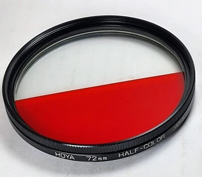 Hoya 72mm HALF-COLOR Red Glass Lens Filter 72 mm E-72 Japan Half Color E72 NOS - Image 1 of 4
