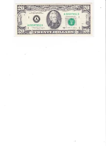 US 20 dollar bill series 1988 A A 20597851 D - Picture 1 of 2