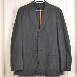 Mexx M (~40R US) 2-Button Cotton Gray Multi-pinstripe Unlined Jacket - Picture 1 of 6