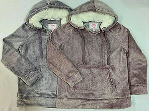 DAMEN FLAUSCHIGER SHERPA GEFÜTTERT KAPUZE PLÜSCH WEICH HOCHFLOR KUNSTFELL PULLOVER HOODIE - Bild 1 von 11