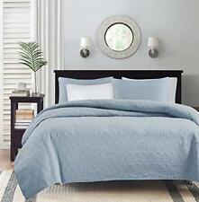 Madison Park Quebec Dusty Pale Blue 3-Piece Quilted King Coverlet Set—For King