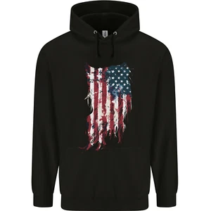 Distressed American Stars & Stripes Flag USA Childrens Kids Hoodie - Picture 1 of 3
