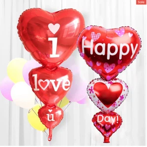 Heart Valentine's Day I LOVE YOU Aluminum Foil Balloon Happy Day - Picture 1 of 1