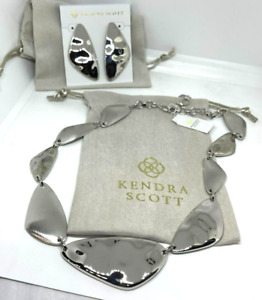 Kendra Scott Kira Statement Earrings & Necklace in Silver - 2 items