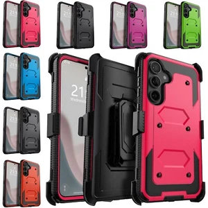 For Samsung Galaxy S25 Plus/Ultra S25+ Rugged Case Heavy Duty Cover / Belt Clip - Picture 1 of 63