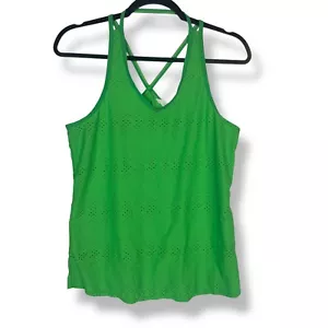 Athleta Green Athletic Tank Top Womens Size Medium Bright Gym Workout Yoga - Picture 1 of 11
