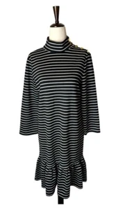 Kate Spade Broome Street Kleid Damen klein schwarz elfenbein gestreift Stehkragen Strick - Bild 1 von 10