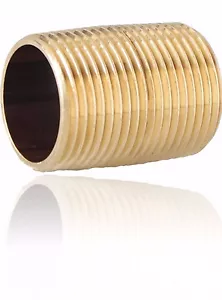 Nipplo in ottone senza piombo da 3/4" pollici confezione da 2 - Foto 1 di 2