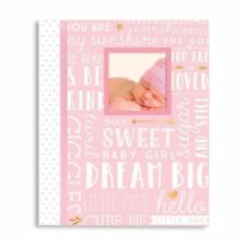 NEWLil Peach Baby Record Memory Journal Book Dream Big Wordplay Pink