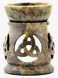 3 Triquetra Hand Carved Aroma Lamp + 3 Tea Light Candles - Bild 1 von 1