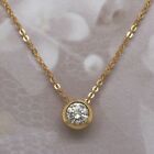 2Ct Round Cut Lab Created Diamond Womens Pendant Necklace 14K Yellow Gold Plated
