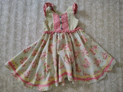 Vestido Matilda Jane 6 Happy & Free Heat Wave verde rosa floral sem mangas - Imagem 1 de 4