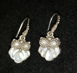 Vintage Sterling Eule Ohrringe - Bild 1 von 10
