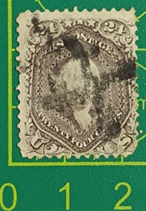 US Stamp 1863,Sc A29,#78,24c lilac Washington,perf. 12, Fancy cross cancel,used - Picture 1 of 7