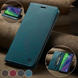 Flip Case For iPhone 16e 15 14 13 12 11 SE XR Leather Magnetic Card Wallet Cover - Picture 1 of 25