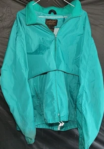 Eddie Bauer Vintage Mens XL Teal Nylon Windbreaker Jacket W Mesh Lining Full Zip - Picture 1 of 4