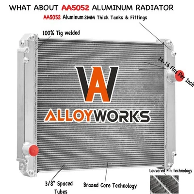 Radiator 3 Row Fit 95-04 Freightliner FL50 FL60 FL70 FL80 FL90 with 3126 Engine Foto 1 de 4