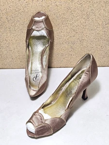 Papell Damengröße 5,5, 6 BLUSH Peep-Pump mit Ledersohle Sandale Absatzschuh - Bild 1 von 6