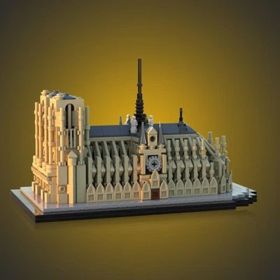 MOC 1:800 Model Kit Building Block Set Notre Dame Cathedral Famous Iconic Church - Image 1 of 4