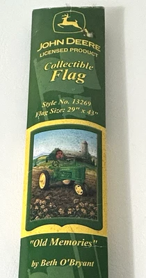 John Deere Tractor Flag "Old Memories" by Beth O'Bryant Collectable Decorative - Image 1 of 3